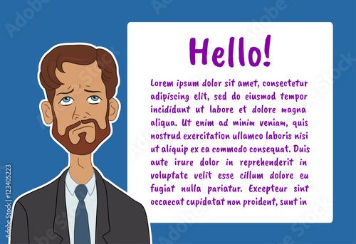 Vector illustration character with bubble talk