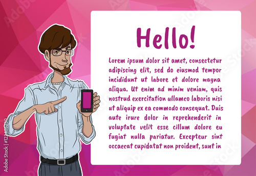 Vector illustration character with bubble talk