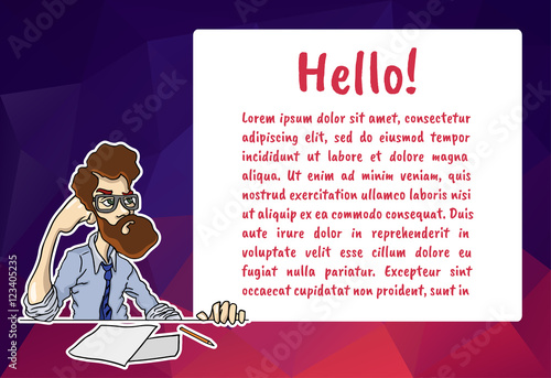 Vector illustration character with bubble talk
