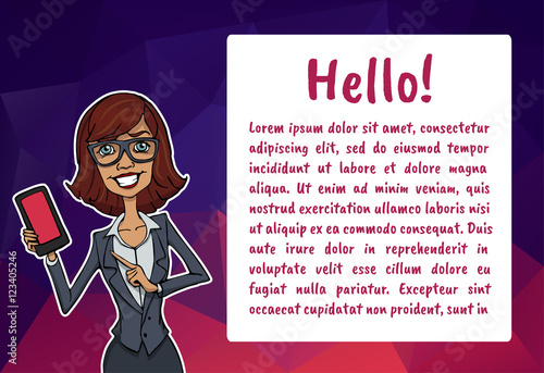 Vector illustration character with bubble talk