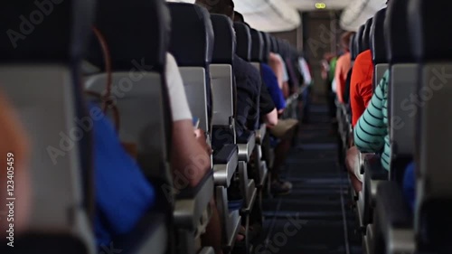 Plane Passengers Waiting for Flight Takeoff
