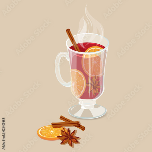 Mulled wine with orange