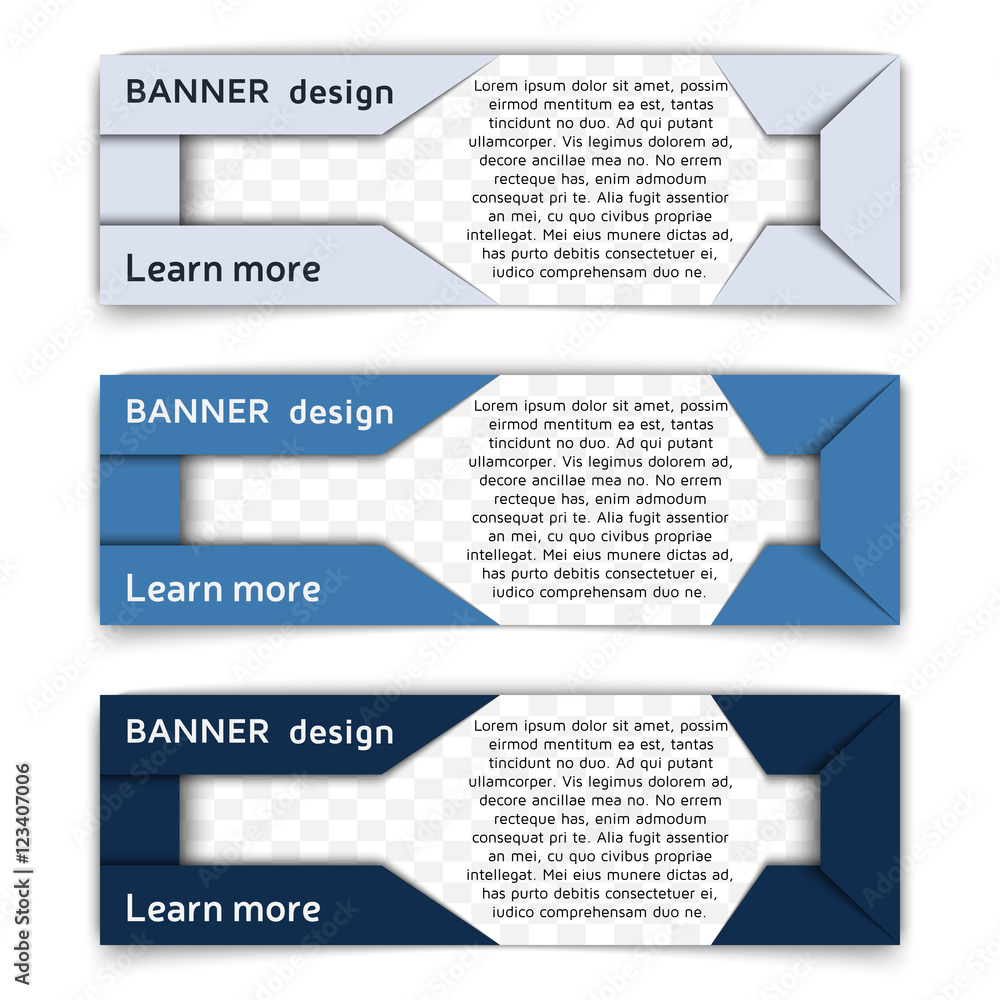 Set of vector web banners in modern style