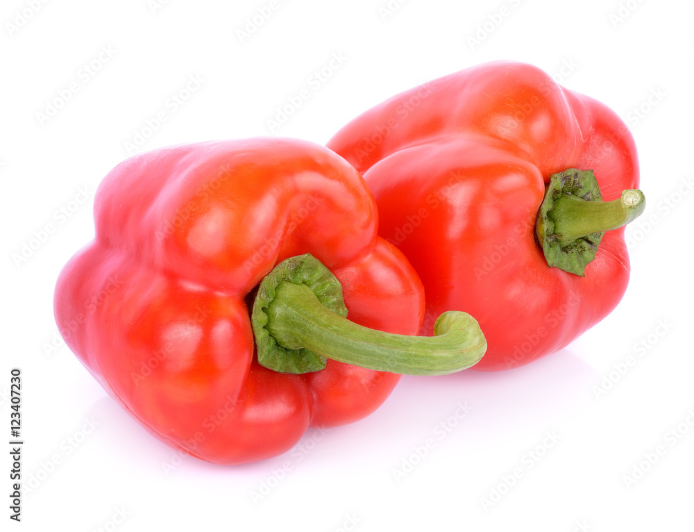 red Bell pepper on white background