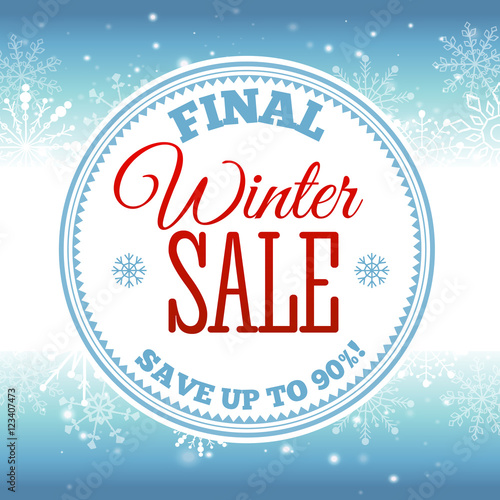 Winter sale poster. Vector illustration.