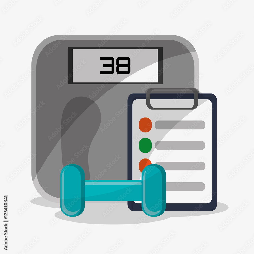 Scale icon. Fitness gym bodybuilding and healthy lifestyle theme. Colorful design. Vector illustration