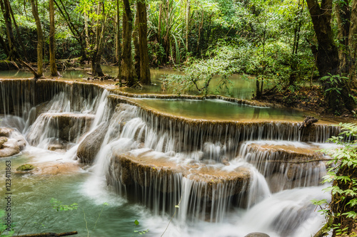 Huay Mae Kamin waterfall, the beautiful waterfall in deep forest at Srinakarin Dam National Park - Huay Mae Kamin waterfall. Kanchanaburi, Thailand © touch_of_eyes