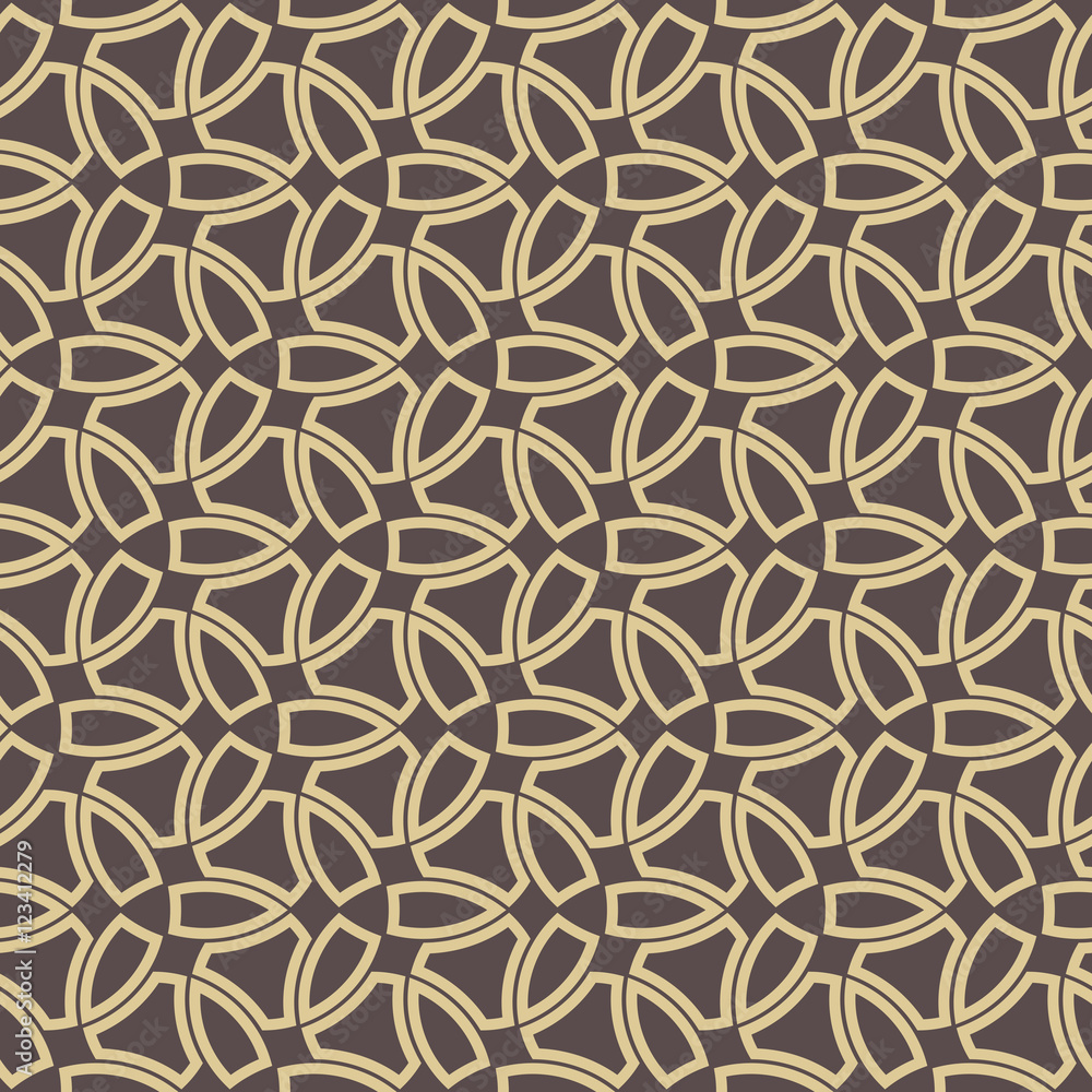 Obraz premium Seamless vector golden pattern for your designs and backgrounds. Modern geometric ornament