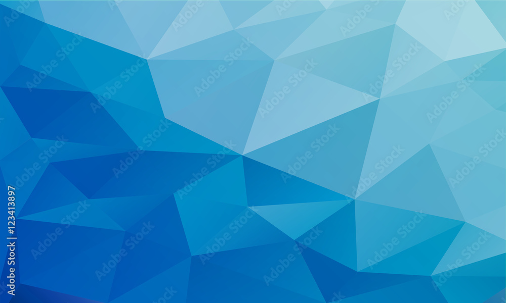 abstract Blue background, low poly textured triangle shapes in r