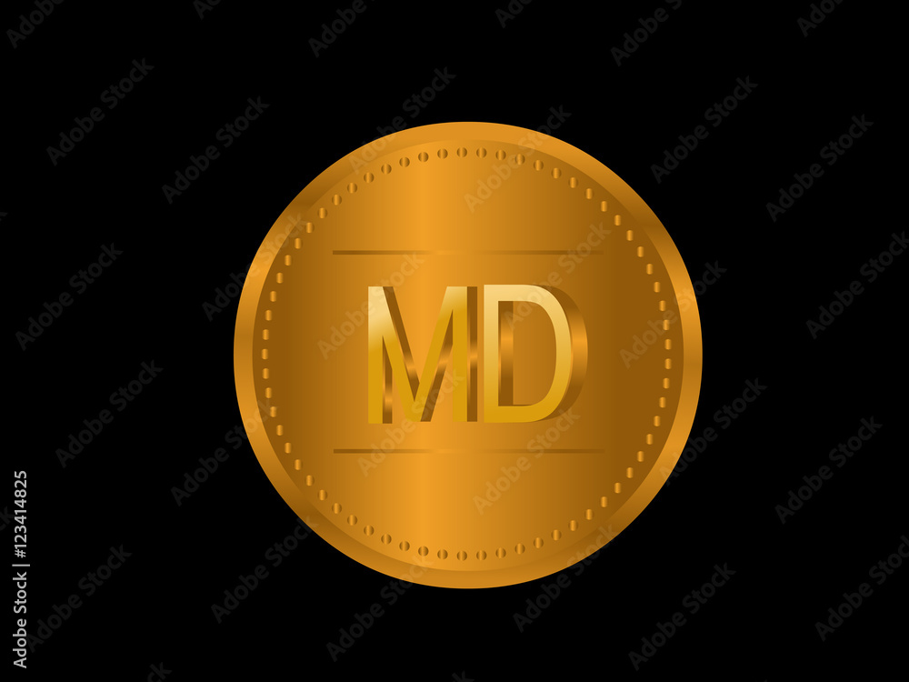 Naklejka premium MD Initial Logo for your startup venture