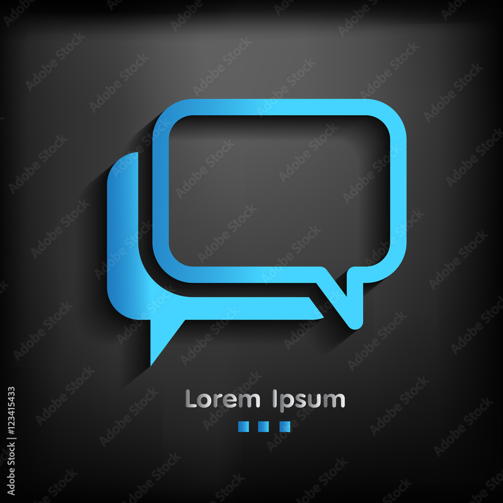 Naklejka premium Chat symbol with long Shadow, Vector