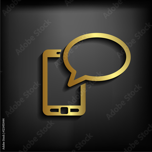 Mobile chatting icon.Mobile Phone Representing Web Chatting And