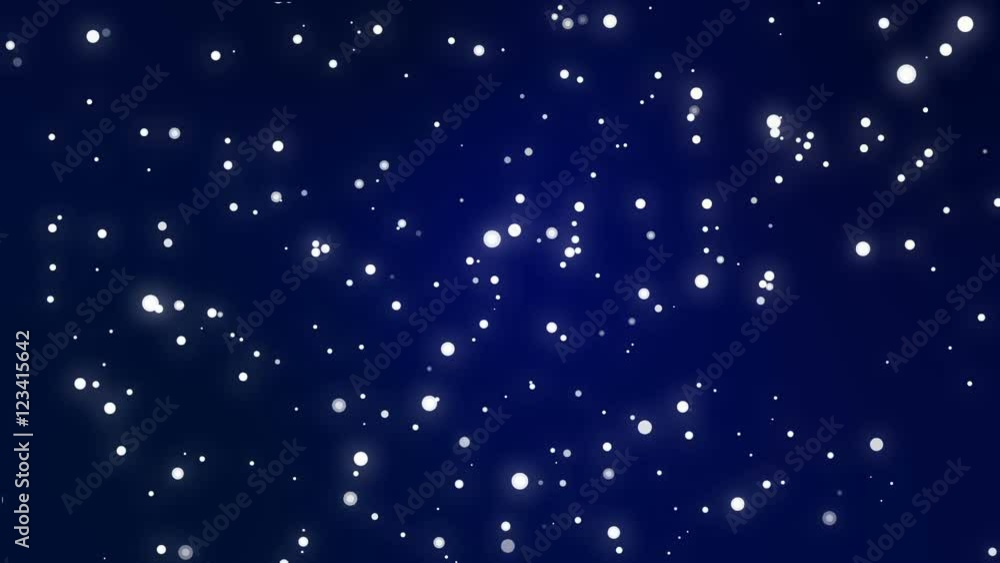 Night sky full of stars animation made of sparkly light dot particles moving across a blue black gradient background. Night sky full of stars animation made of sparkly light dot particles moving across a blue black gradient background.