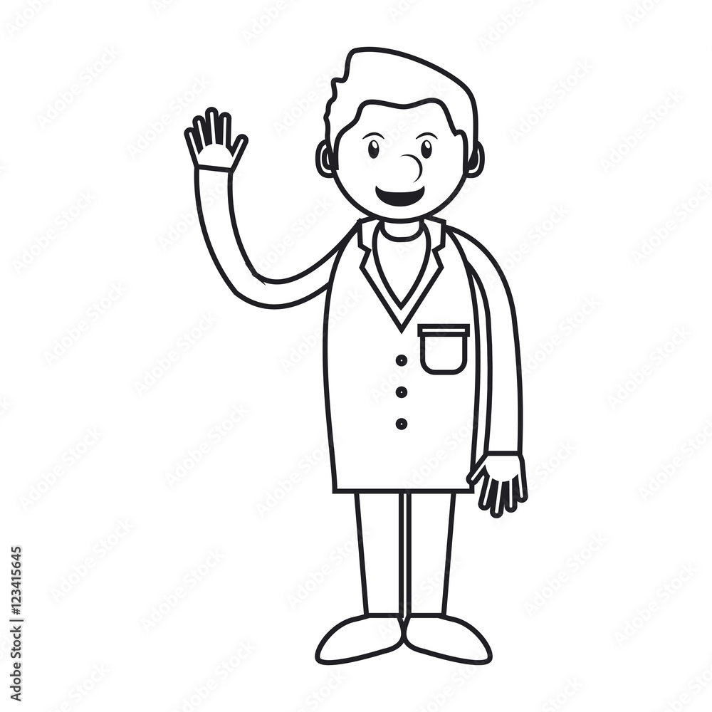 Doctor cartoon icon. Medical and health care theme. Isolated design. Vector illustration