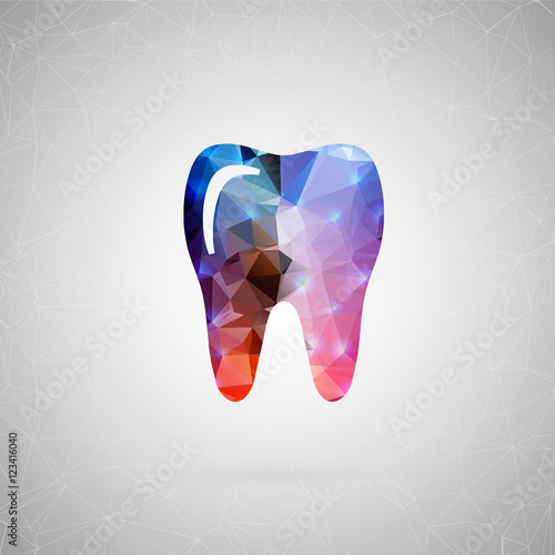 Abstract creative concept vector icon. For web and mobile content isolated on background, unusual template design, flat silhouette object and social media image, triangle art origami.