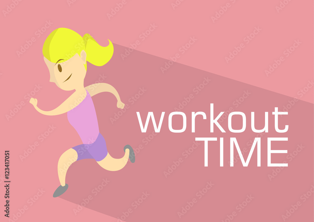 Exercise Running Workout Girl Vector
