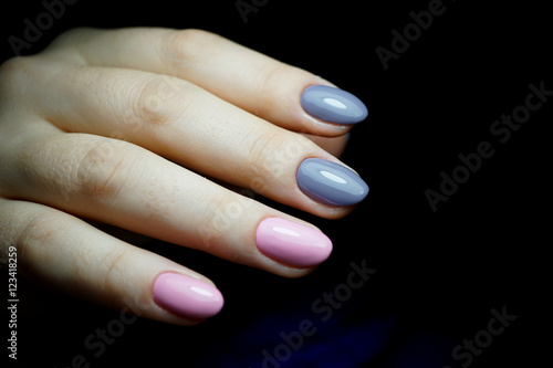 Awesome nails and beautiful clean manicure. Nails are natural. Manicure is made using nails drill machine.