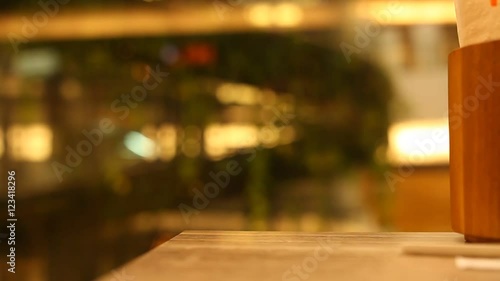 Wallpaper Mural on the table at cafe blurred background Torontodigital.ca