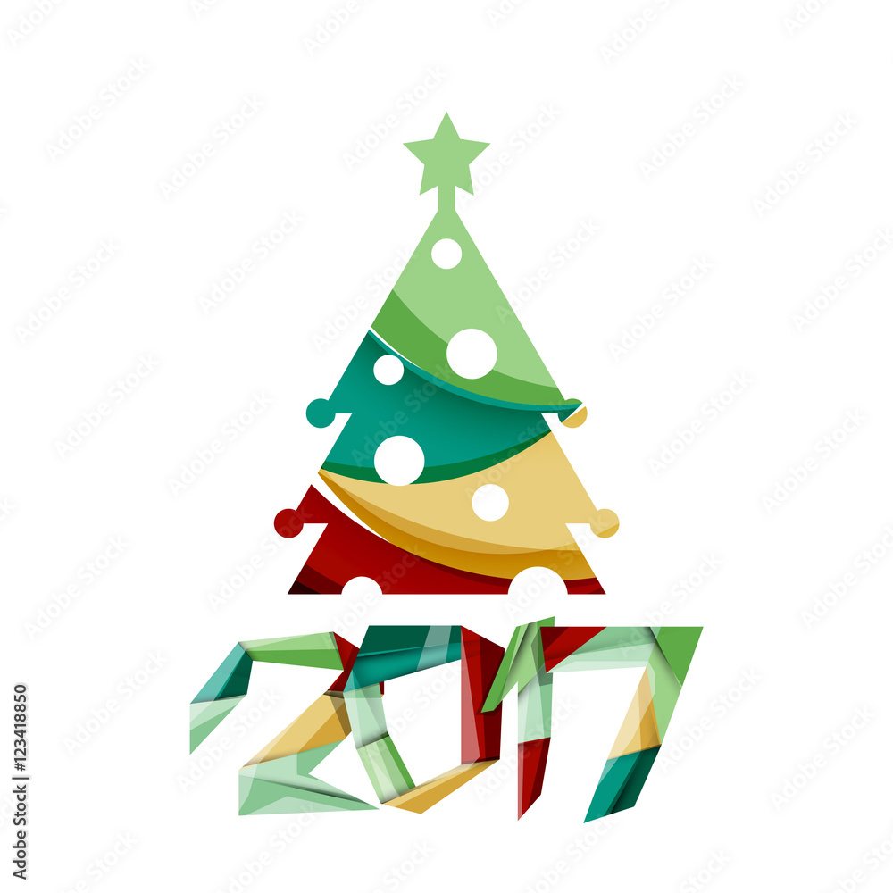 Christmas tree, New Year banner elements Christmas tree, New Year banner elements