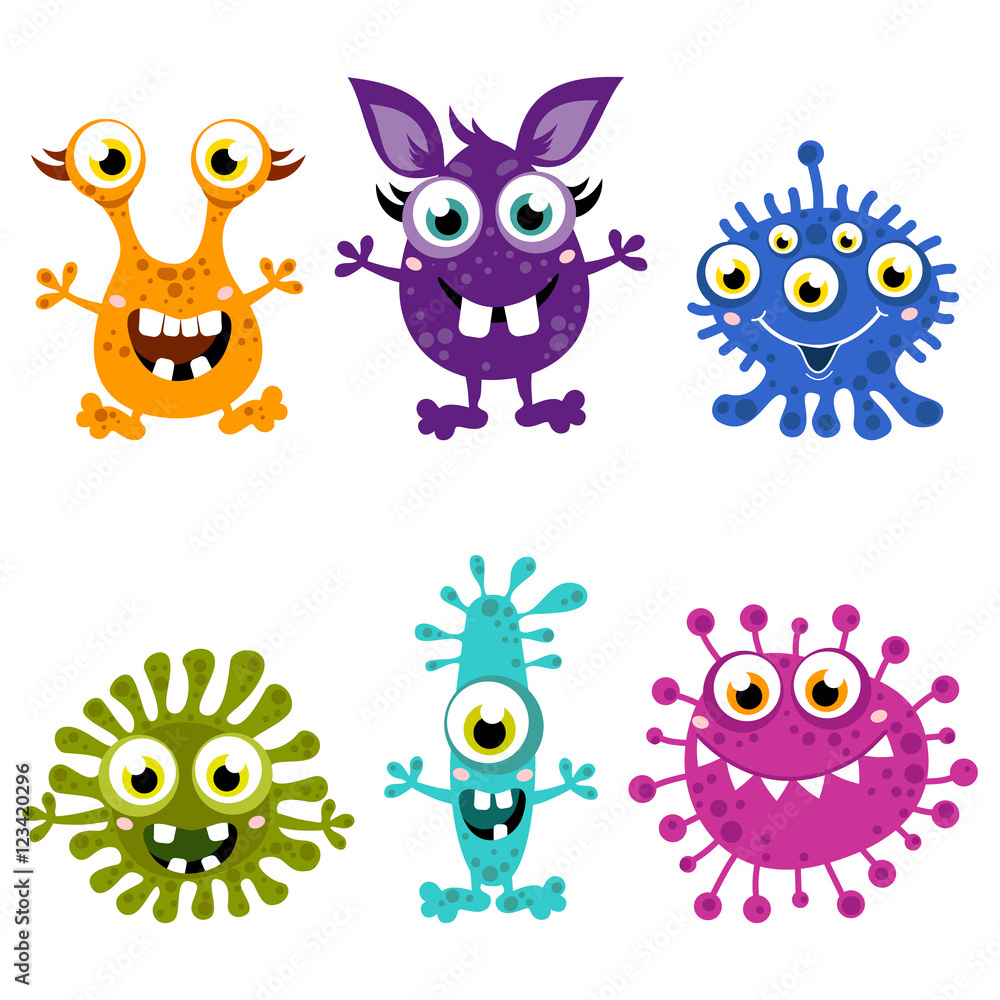 Cartoon Cute Monster Set.Colorful monsters with different emotions. Vector illustration Cartoon Cute Monster Set.Colorful monsters with different emotions. Vector illustration
