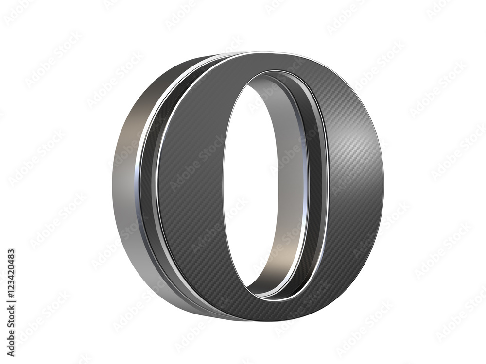 Uppercase Letter O - steel and carbon extruded letter isolated on white background Uppercase Letter O - steel and carbon extruded letter isolated on white background