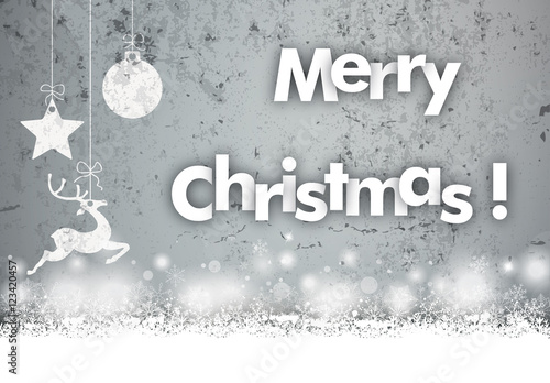 Concrete Caribou Bauble Snowfall Merry Christmas