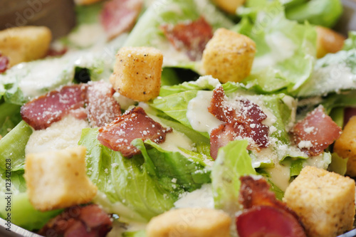 salad with bacon, cheese and dressing
