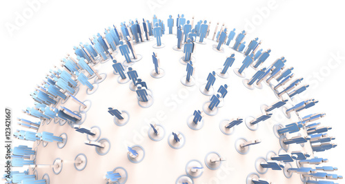 People blue half