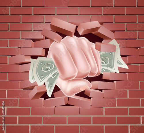 Money Fist Punching Through...