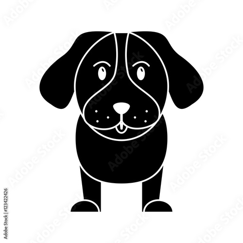 Dog cartoon icon. Pet animal domestic and care theme. Isolated design. Vector illustration