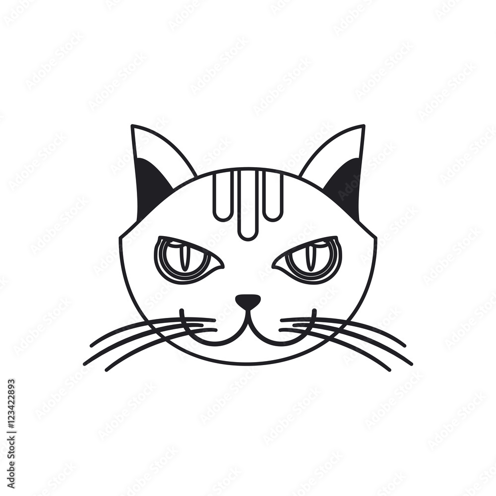 Fototapeta premium Cat cartoon icon. Pet animal domestic and care theme. Isolated design. Vector illustration