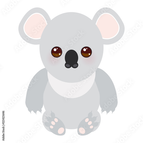 Funny cute koala on white background. Vector