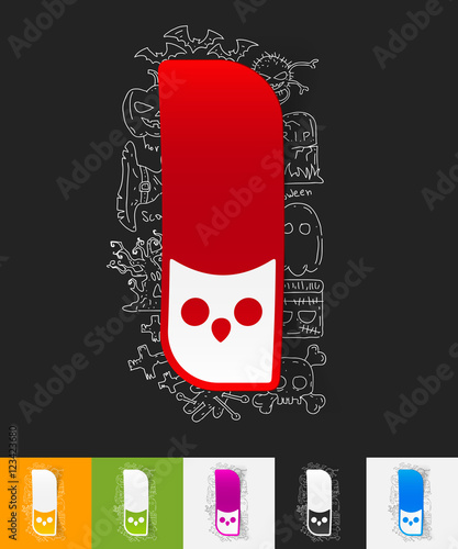 owl paper sticker with hand drawn elements