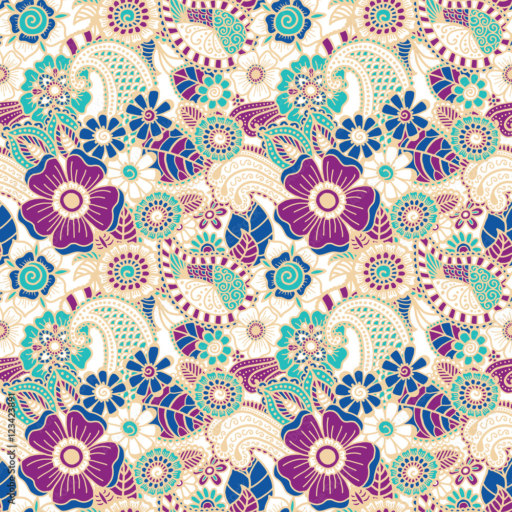 Paisley seamless colorful pattern Paisley seamless colorful pattern