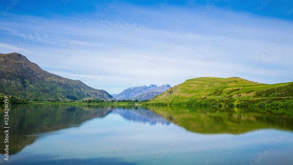 Time Lapse - Clouds Moving Over Tranquil Lake Time Lapse - Clouds Moving Over Tranquil Lake