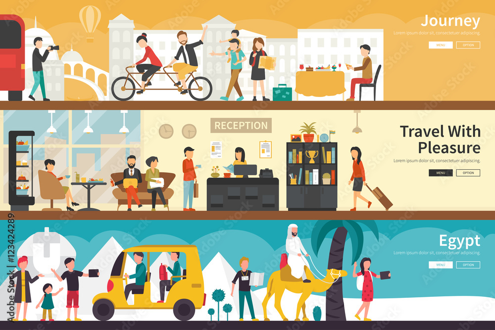 Journey Travel With Pleasure Egypt flat interior outdoor concept web Journey Travel With Pleasure Egypt flat interior outdoor concept web
