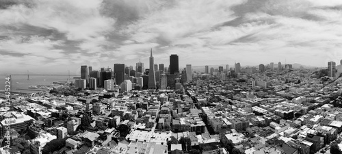 Panorama view over skyline of San Francisco, California, USA