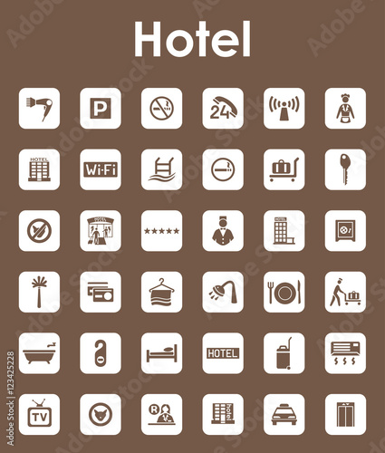 Set of hotel simple icons