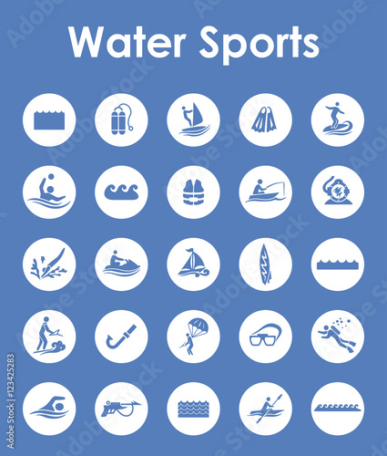 Set of water sports simple icons