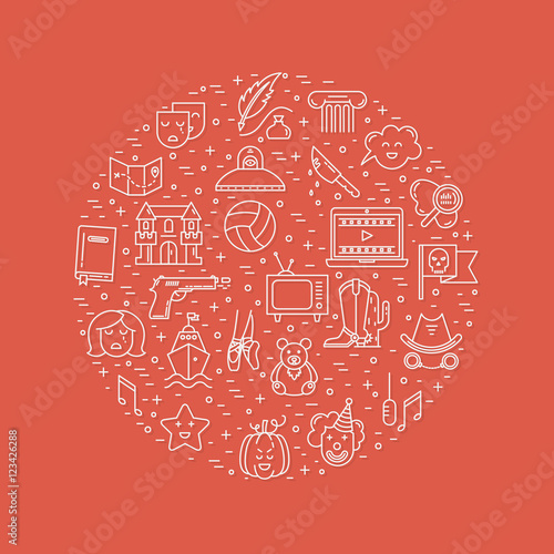 Film genre icon set