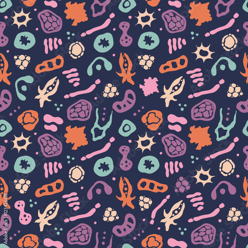 Bacteria seamless pattern