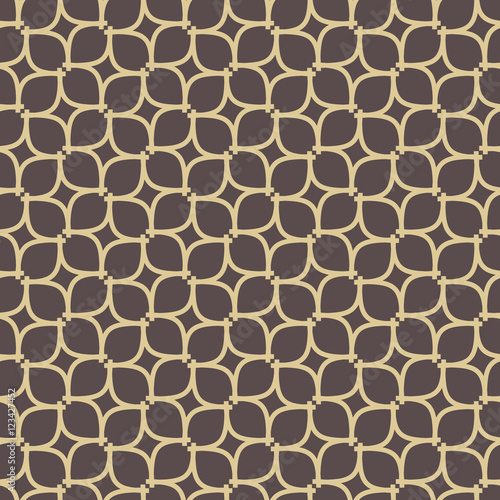 Seamless ornament in arabian style. Pattern for wallpapers and backgrounds. Brown and golden pattern