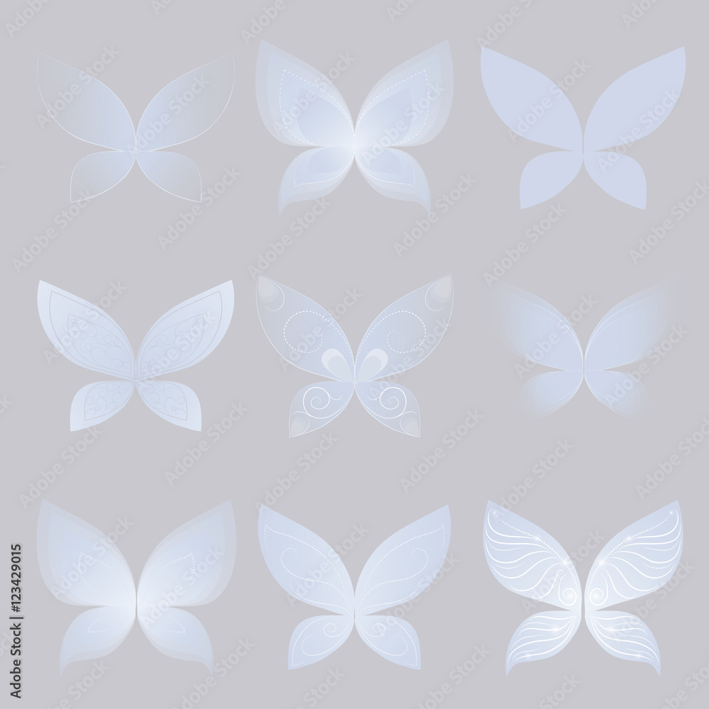 butterfly wings set, vector