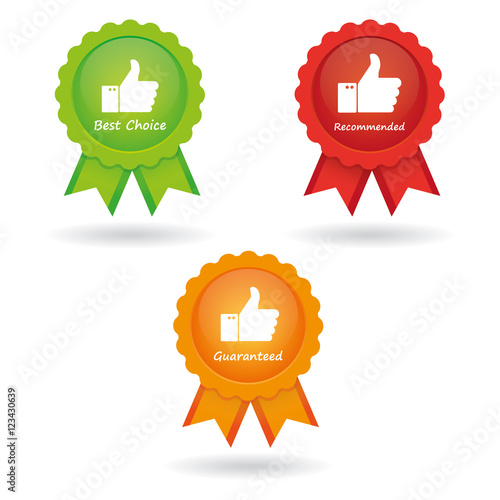 Guaranteed, best choice and recommended Labels