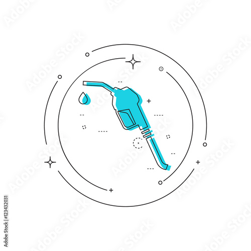 Gasoline pump nozzle sign.