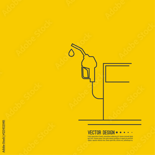 Gasoline pump nozzle sign.