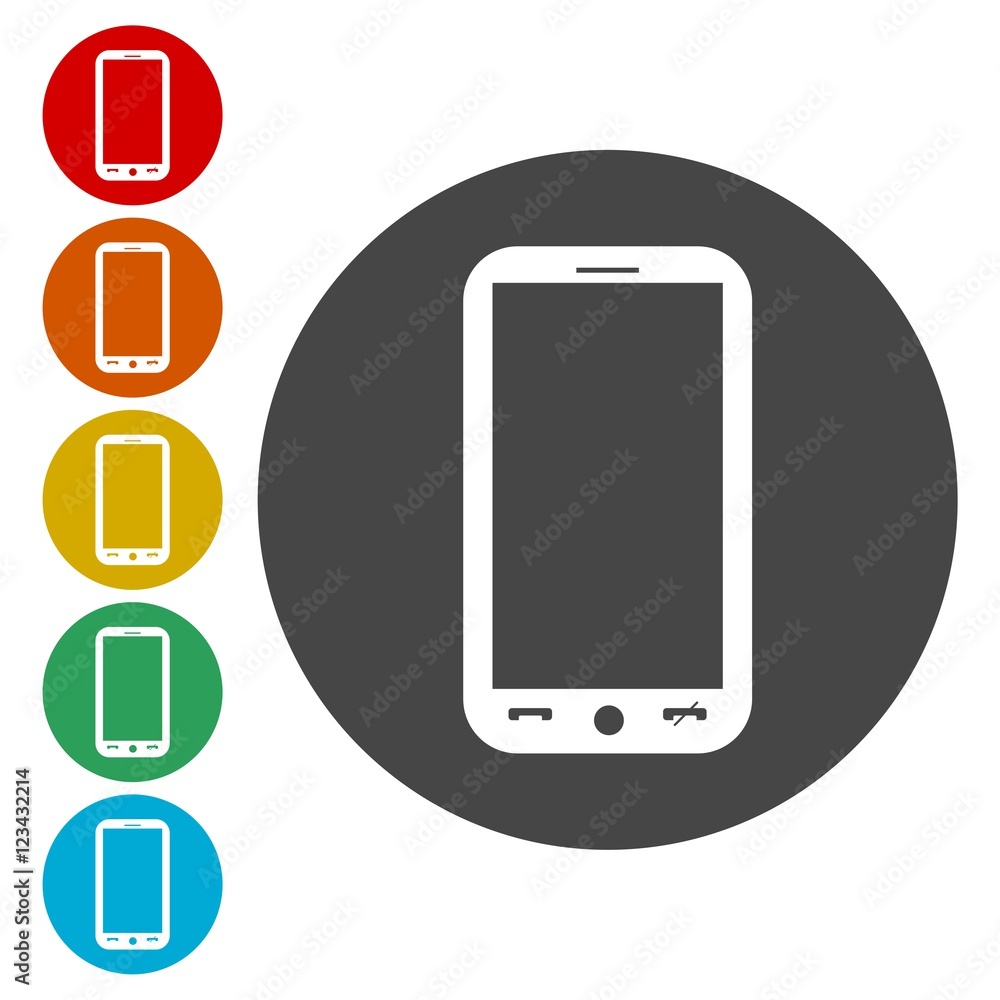 Mobile phone circle icon. Vector illustration Mobile phone circle icon. Vector illustration