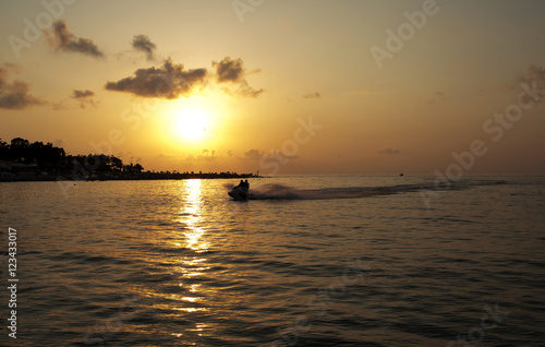 Jet ski at sunset in Batumi © oriolegin11