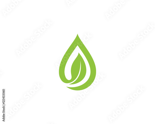 Oil Water Drop & Leaf Logo 2