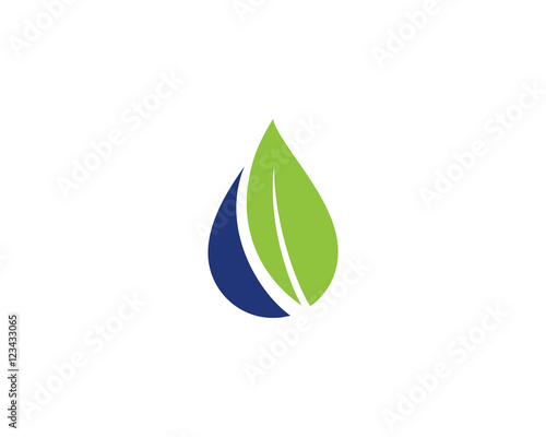 Oil Water Drop & Leaf Logo 3